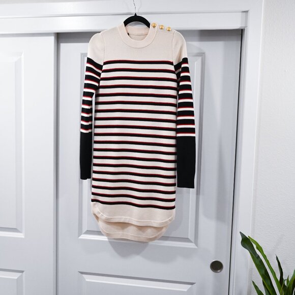 Veronica Beard Small Merino Wool Nautical Striped Sweater Dress - Picture 2 of 8